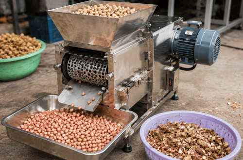kacang tanah dikupas pakai apa